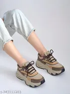 Shoetopia Girls Sneakers Brown 