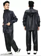 Plastic Raincoat for Men (Black, Free Size)