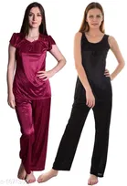 Satin Nightsuit Set for Women 