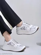 Solid Synthetic Sneakers for Women 