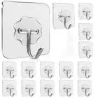 Plastic Wall Hooks, Transparent 