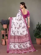 Silk Woven Design Saree for Women, White 