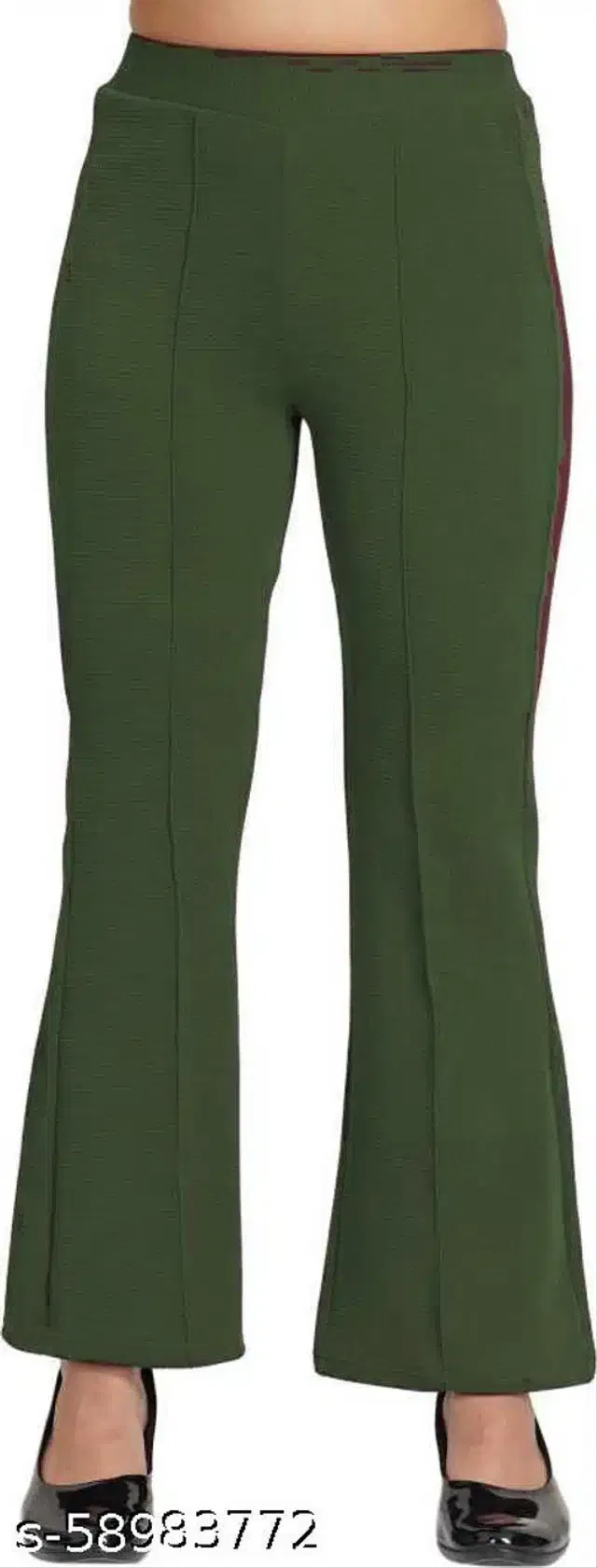 Cotton Blend Trouser for Women (Olive, 28)