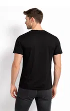 Cotton Blend Printed T-shirt for Men, Black 