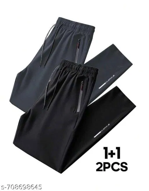Cotton Trouser for Women, Black, Pack of 2 (30)