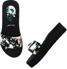 Stylish Slippers for Women with Floral Bow, Black 