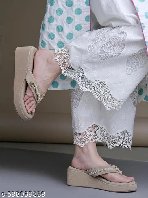 Shoetopia Beige Solid Heel Sandals (IND-6)