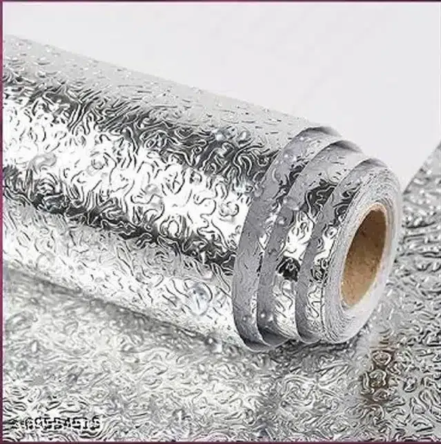 Vinyl Wallpaper for Home (Silver, 60x200 cm)
