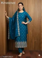 Vichitra Silk Jaipuri Designs Embroidery Kit 