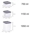 Fresherware Grey Square Containers Set of 3 