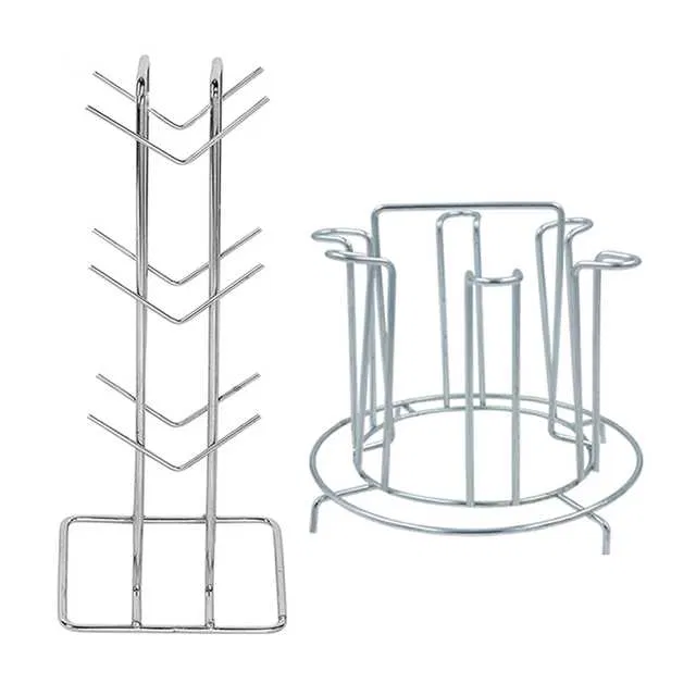 Stainless Steel Cup Stand Cup Holder & Glass Stand For Kitchen (Set of 2) (OC-008)