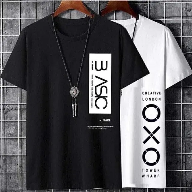 Half Sleeves Printed T-Shirt for Men (Pack of 2) (Multicolor,XL)