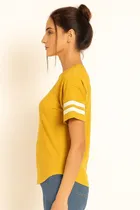 Round Neck Solid T-Shirt for Women 