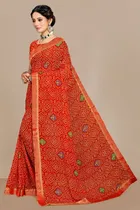 कानूड़ा फैंसी विमेंस जॉर्जेट फ्लावर प्रिंटेड साड़ी 