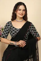 Georgette Woven Design Saree for Women 