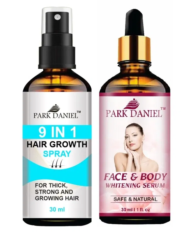 Park Daniel 9 in 1 Hair Growth Spray with Face & Body Whitening Serum (30 ml, Set of 2)