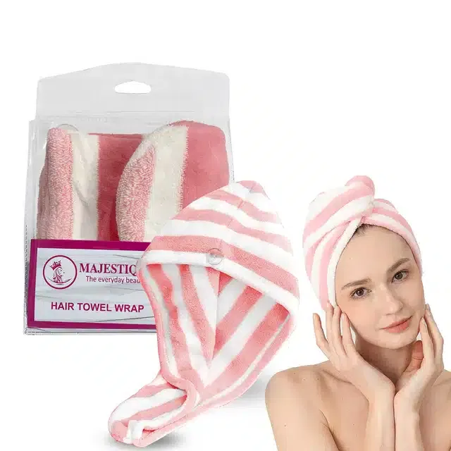 Majestique Microfiber Hair Towel Wrap for Women & Men For Quick Hair Dry (Pack of 1, Assorted) (BB-31)
