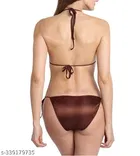 Satin Solid Babydoll for Women, Brown 