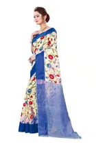 Cotton Linen Printed Saree for Women 
