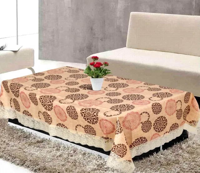 PVC Printed 4 Seaters Table Cover (Multicolor, 40x60 inches)