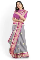 Silk Solid Saree for Women 