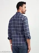 Polycotton Checked Shirts for Men, Blue 