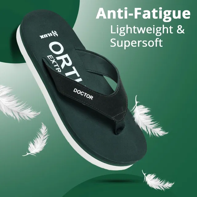 Solid Thong Flip-flops for Men (Green, 8)