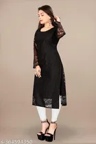 Net Kurti for Women,  Black  