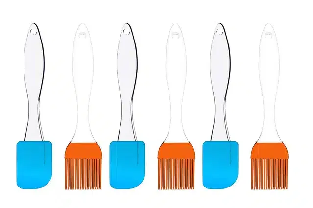 Spatula and Pastry Brush Set (Multicolor, Pack of 6)