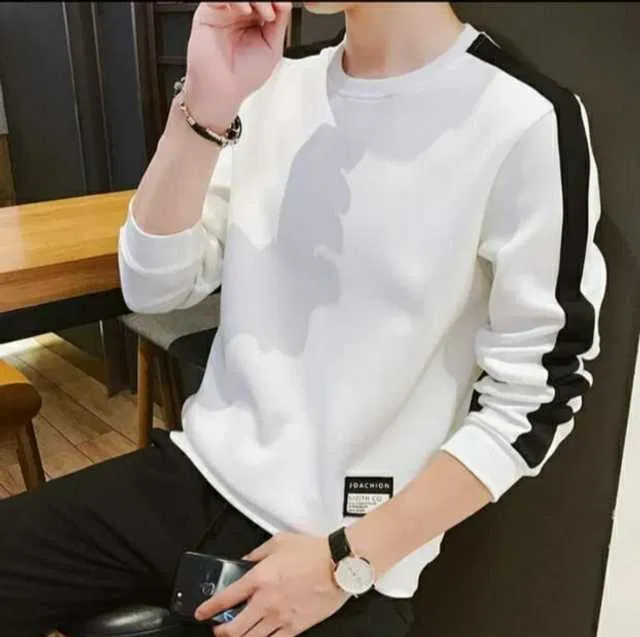 Best Hot Selling Cotton Blend Full Sleeves T-Shirt For Men (White, M) (R-103)