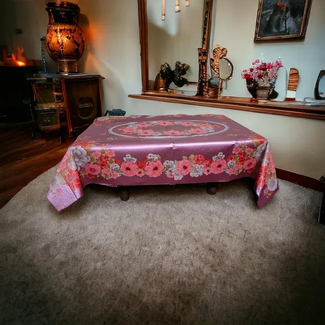 PVC Printed 4 Seaters Table Cover (Multicolor, 40x60 inches)