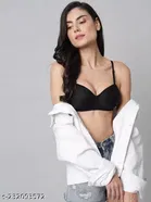 Cotton Blend Solid Padded Bra for Women 