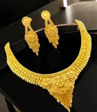 Alloy Choker Necklace with Earrings for Women 