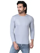 Cotton Blend Round Neck T-shirt for Men, Grey 