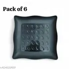 Plastic Plates for Kitchen, Black, Pack of 6