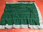 Georgette Self-Design Saree For Women, Green