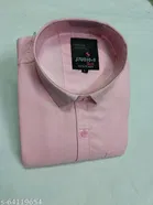 Cotton Blend Solid Shirt for Men, Pink 