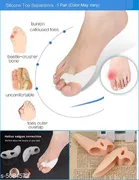 Anti Crack Toe Protector Soft Gel Sleeves for Pain Relief (Multicolor, Set of 1)