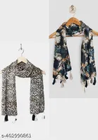 Chiffon Scarves for Women, Multicolor, Pack of 2