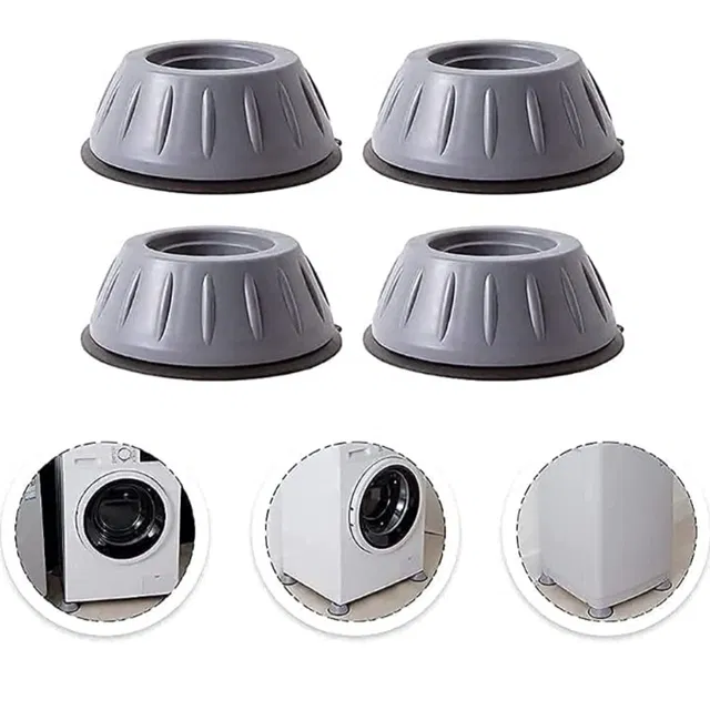 Rubber Anti Vibration Washing Machine Pads (Grey, Pack of 4)