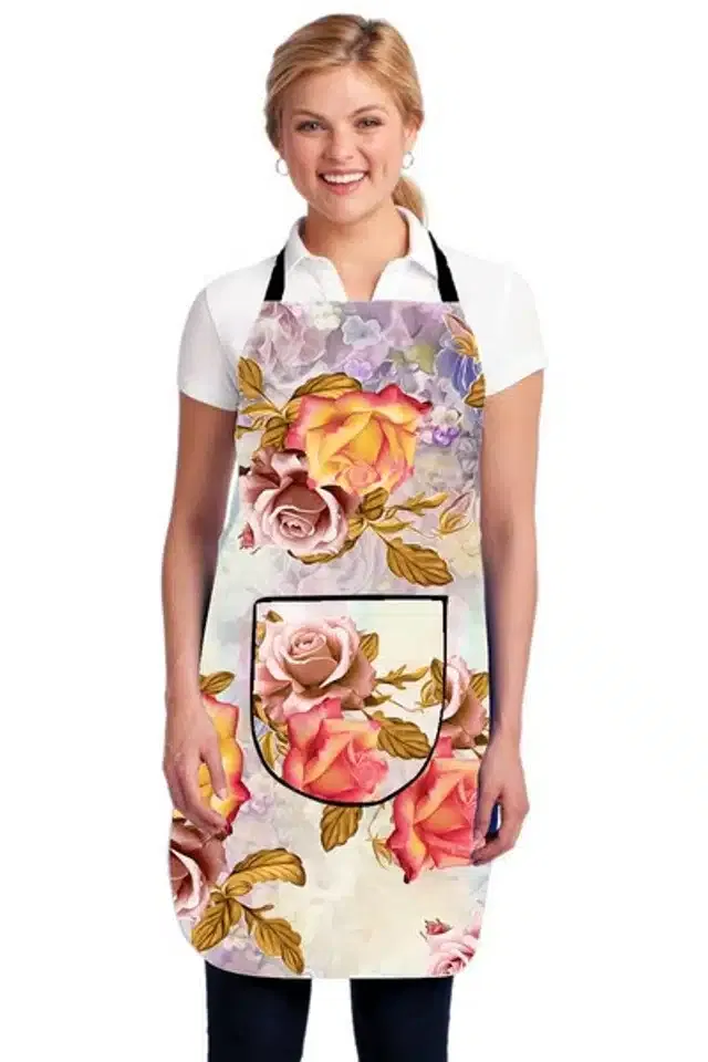 PVC Printed Kitchen Apron (Multicolor)