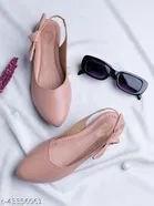 Solid Synthetic Pointed Toe Flats for Women 
