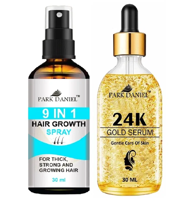 Park Daniel 9 in 1 Hair Growth Spray with 24K Gold Face Serum (30 ml, Set of 2)