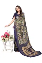 Women Georgette Printed Saree With Unstitched Blouse 