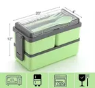 Plastic 3-in-1 Compartment Lunch Box with Spoon & Fork 