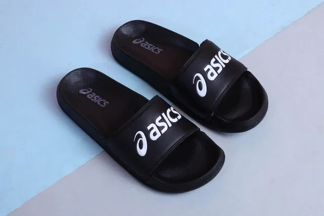 Printed Sliders for Men (Black, 9)