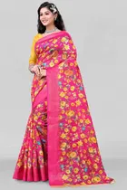 Cotton Blend Printed Saree for Women 