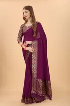 Vichitra Embellished Saree for Women 
