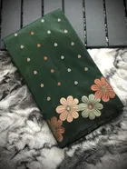 Litchi Silk Woven Design Saree for Women, Green 