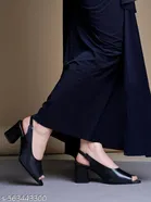 Solid Peep Toe Heel Sandals for Women 